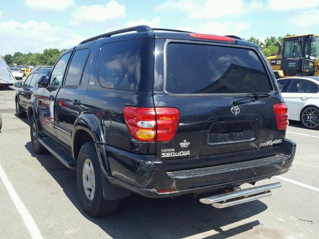 5TDRT44A51S005042 - 2003 TOYOTA SEQUOIA BLACK photo 3