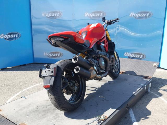 ZDM1RBSW5EB002897 - 2014 DUCATI MONSTER 12 RED photo 4