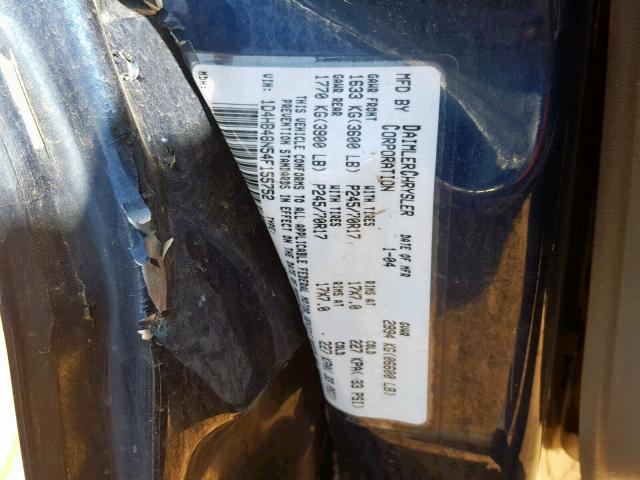 1D4HB48N54F155752 - 2004 DODGE DURANGO SL BLUE photo 10