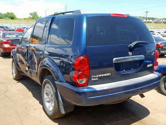 1D4HB48N54F155752 - 2004 DODGE DURANGO SL BLUE photo 3