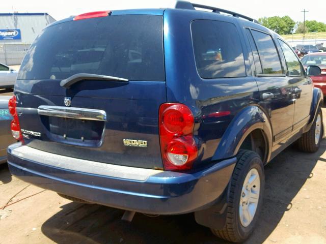 1D4HB48N54F155752 - 2004 DODGE DURANGO SL BLUE photo 4