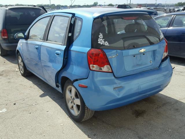 KL1TD66657B768532 - 2007 CHEVROLET AVEO BASE Көк фото 3
