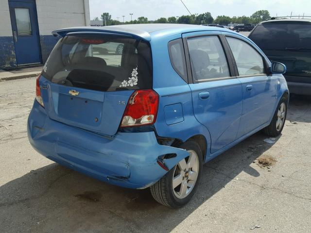 KL1TD66657B768532 - 2007 CHEVROLET AVEO BASE Көк фото 4