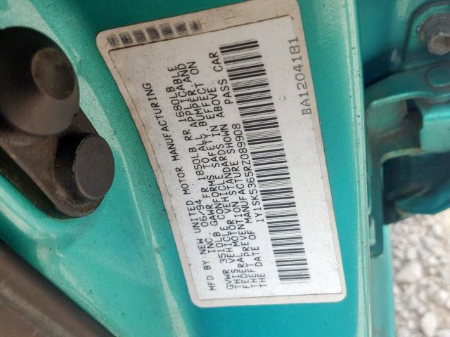 1Y1SK5365RZ089908 - 1994 GEO PRIZM BASE 绿色 照片 10