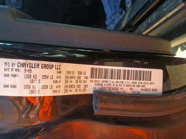 1J4RG5GT7AC109338 - 2010 JEEP COMMANDER BLACK photo 10