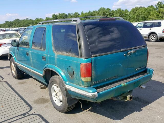 1GNDT13W2SK230622 - 1995 CHEVROLET BLAZER TURQUOISE photo 3