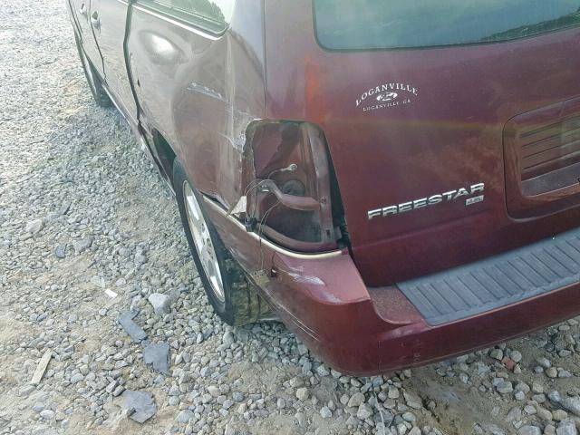 2FMZA52286BA37946 - 2006 FORD FREESTAR S MAROON photo 9