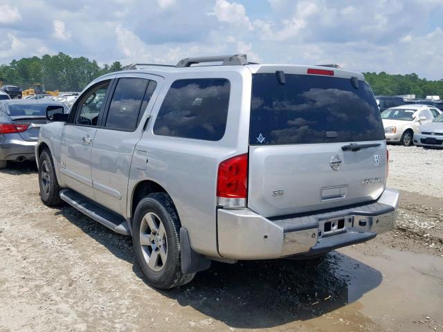 5N1BA08AX7N722622 - 2007 NISSAN ARMADA SE SILVER photo 3