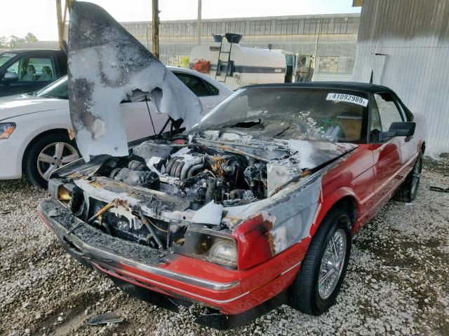 1G6VR3176JU101436 - 1988 CADILLAC ALLANTE RED photo 2