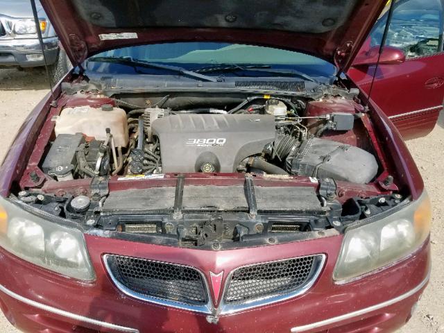 1G2HX54K714288427 - 2001 PONTIAC BONNEVILLE MAROON photo 7