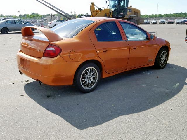 1B3ES66S35D217085 - 2005 DODGE NEON SRT-4 ORANGE photo 4