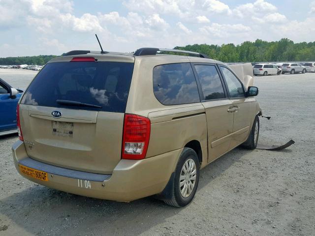 KNDMG4C77B6375235 - 2011 KIA SEDONA LX GOLD photo 4