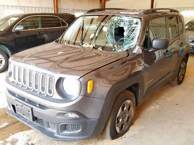 ZACCJAAB0HPF54984 - 2017 JEEP RENEGADE S ნაცრისფერი ფოტო 2