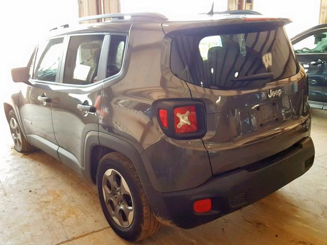 ZACCJAAB0HPF54984 - 2017 JEEP RENEGADE S ნაცრისფერი ფოტო 3