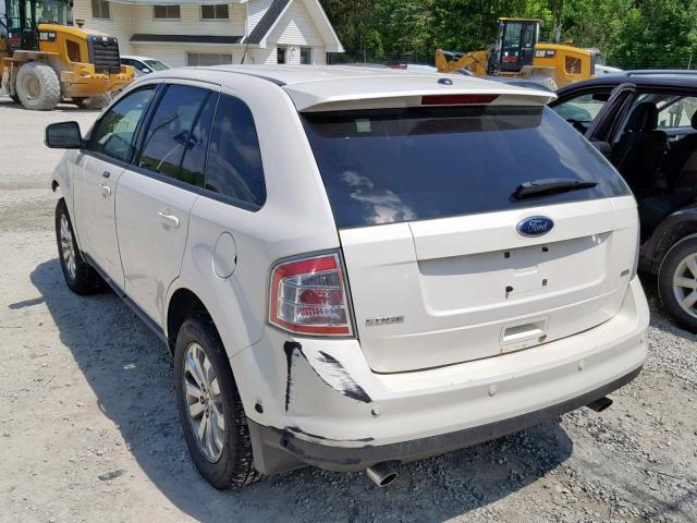 2FMDK38C08BA66274 - 2008 FORD EDGE SEL WHITE photo 3