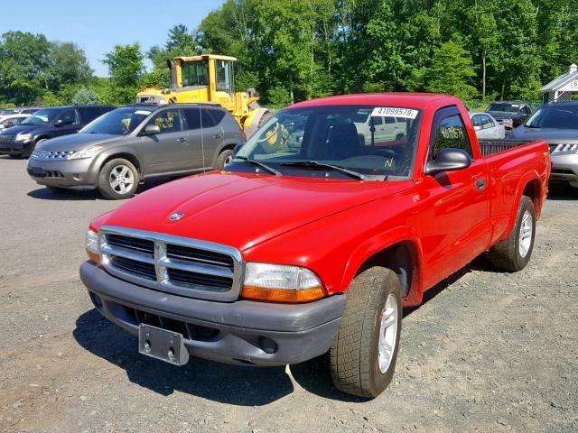 1D7FL16K44S615215 - 2004 DODGE DAKOTA SXT RED photo 1