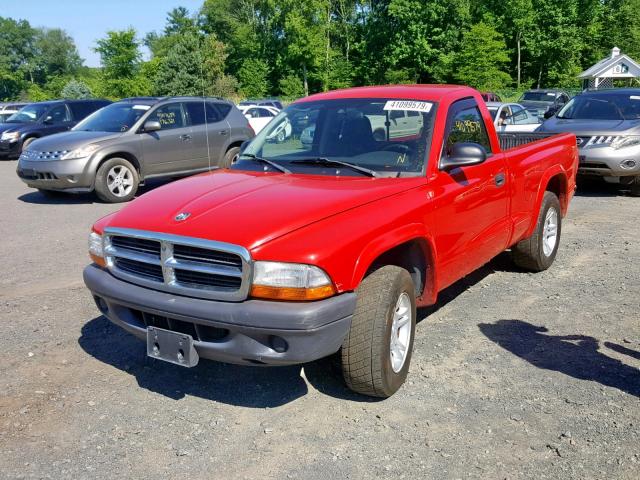 1D7FL16K44S615215 - 2004 DODGE DAKOTA SXT RED photo 2