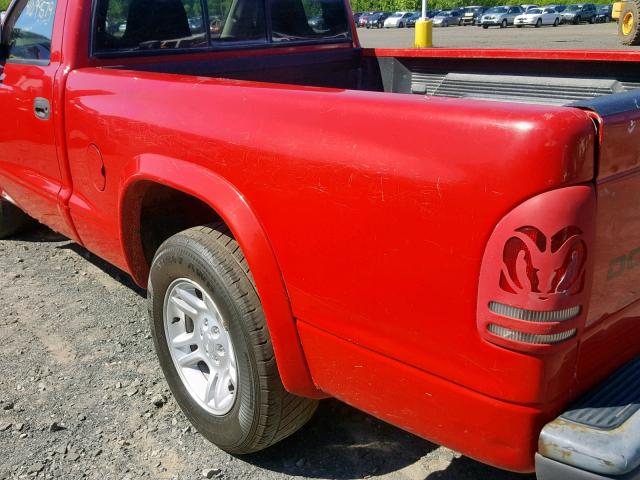 1D7FL16K44S615215 - 2004 DODGE DAKOTA SXT RED photo 9