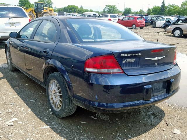 1C3EL46X54N125985 - 2004 CHRYSLER SEBRING LX BLUE photo 3