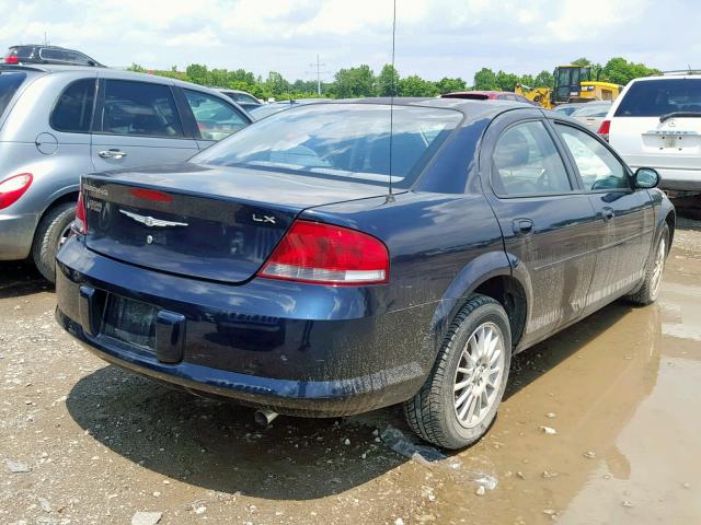 1C3EL46X54N125985 - 2004 CHRYSLER SEBRING LX BLUE photo 4