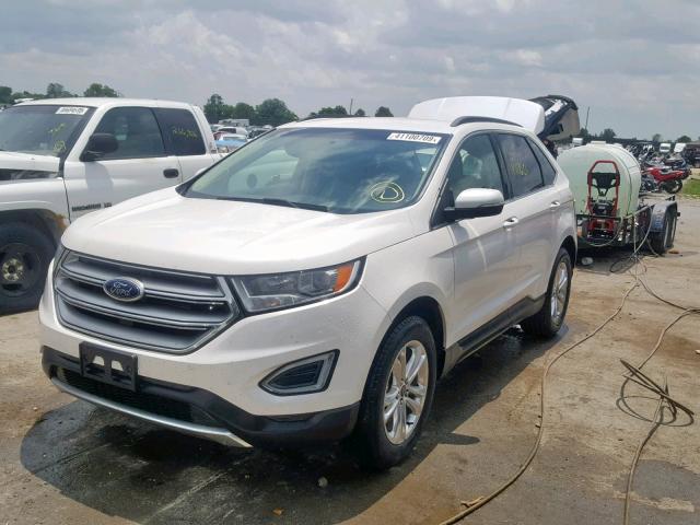 2FMTK4J86FBC22208 - 2015 FORD EDGE SEL WHITE photo 2