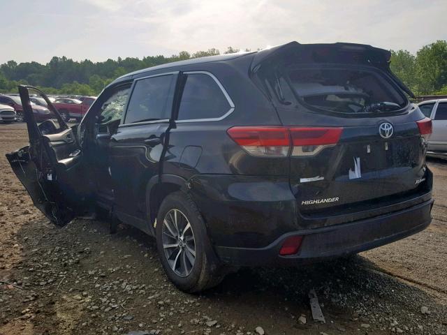 5TDJZRFH4KS582129 - 2019 TOYOTA HIGHLANDER BLACK photo 3