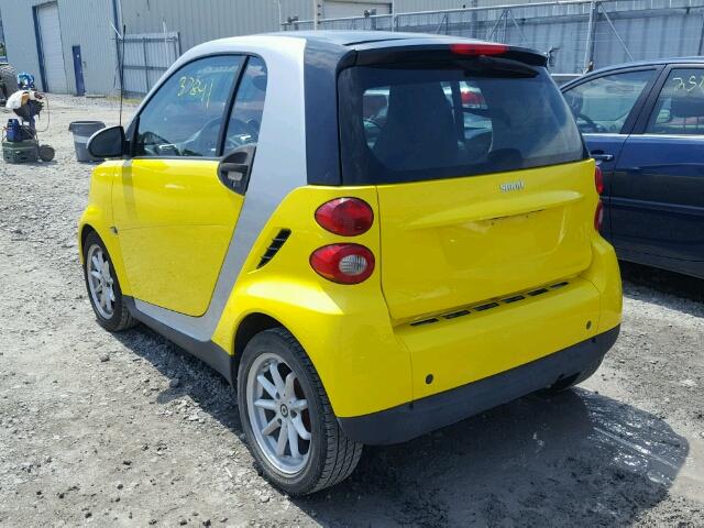 WMEEJ31X58K174776 - 2008 SMART FORTWO PUR YELLOW photo 3