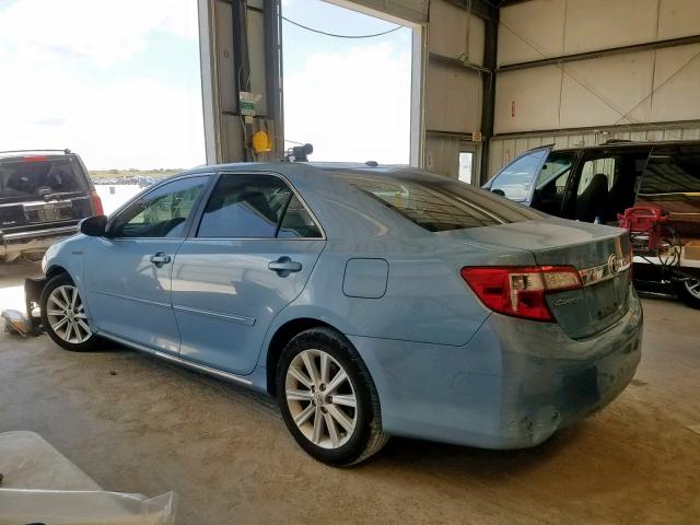 4T1BD1FK1CU062057 - 2012 TOYOTA CAMRY HYBR BLUE photo 3