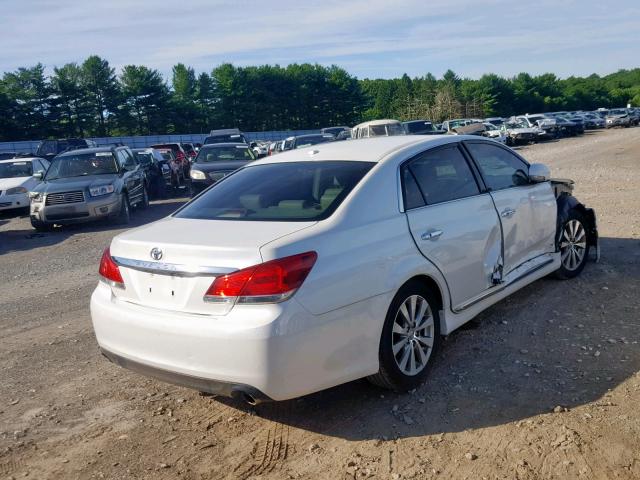 4T1BK3DB4BU371802 - 2011 TOYOTA AVALON BAS WHITE photo 4