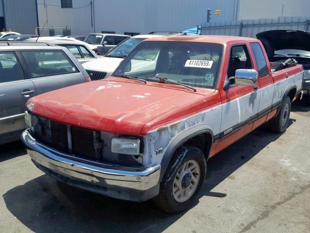 1B7GL23Y1NS560365 - 1992 DODGE DAKOTA RED photo 2