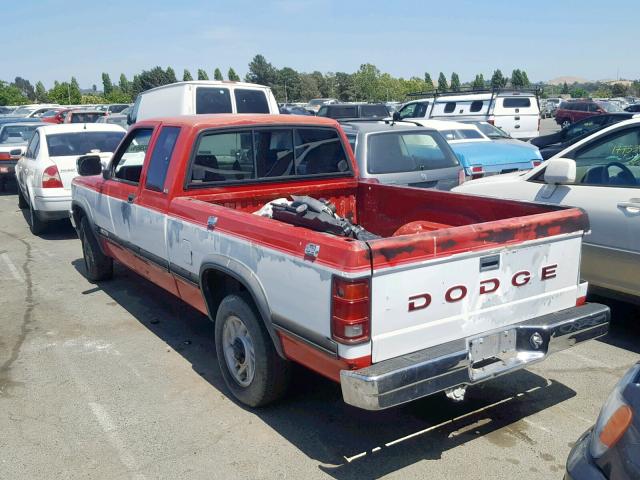 1B7GL23Y1NS560365 - 1992 DODGE DAKOTA RED photo 3