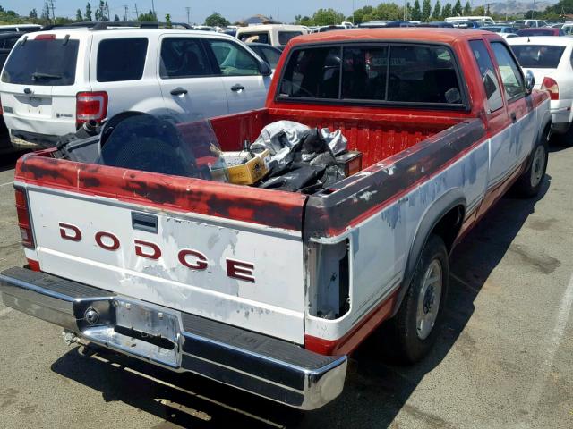 1B7GL23Y1NS560365 - 1992 DODGE DAKOTA RED photo 4