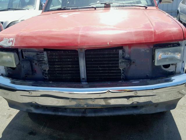 1B7GL23Y1NS560365 - 1992 DODGE DAKOTA RED photo 9