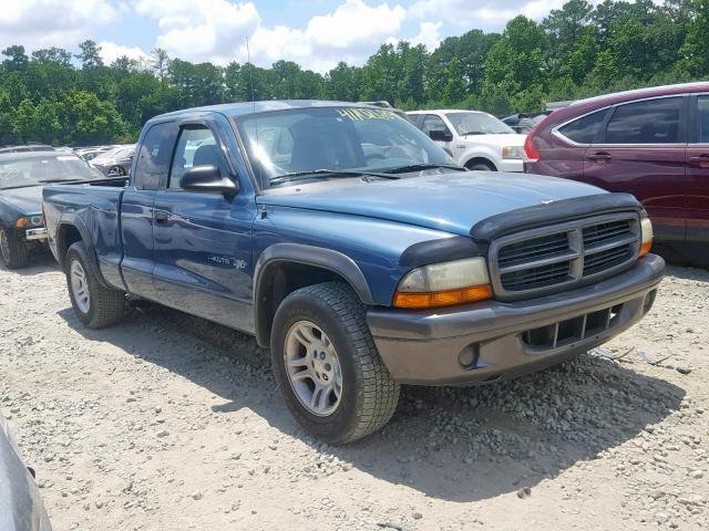 1B7GL12X22S604209 - 2002 DODGE DAKOTA BAS BLUE photo 1