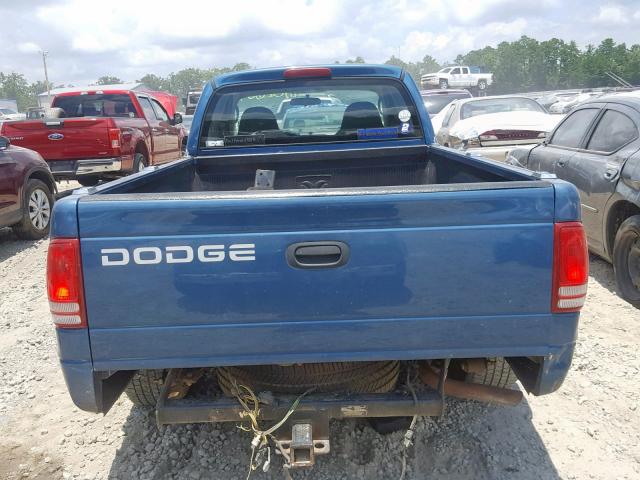 1B7GL12X22S604209 - 2002 DODGE DAKOTA BAS BLUE photo 9