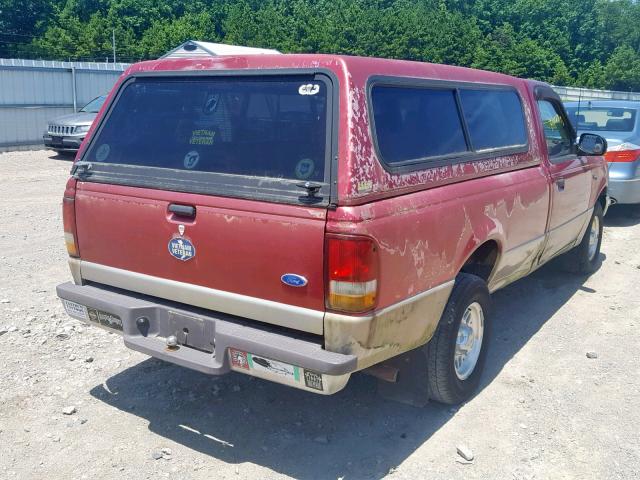 1FTCR10A5STA07173 - 1995 FORD RANGER RED photo 4