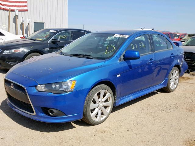 JA32U8FW3CU022738 - 2012 MITSUBISHI LANCER GT BLUE photo 2