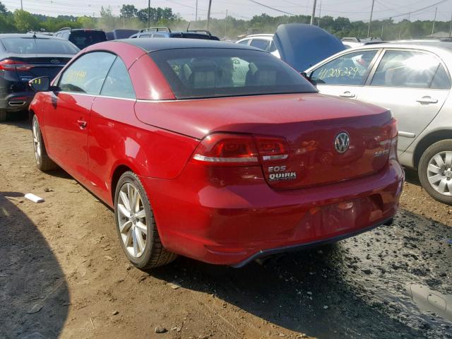 WVWBW7AH7CV003358 - 2012 VOLKSWAGEN EOS KOMFOR RED photo 3