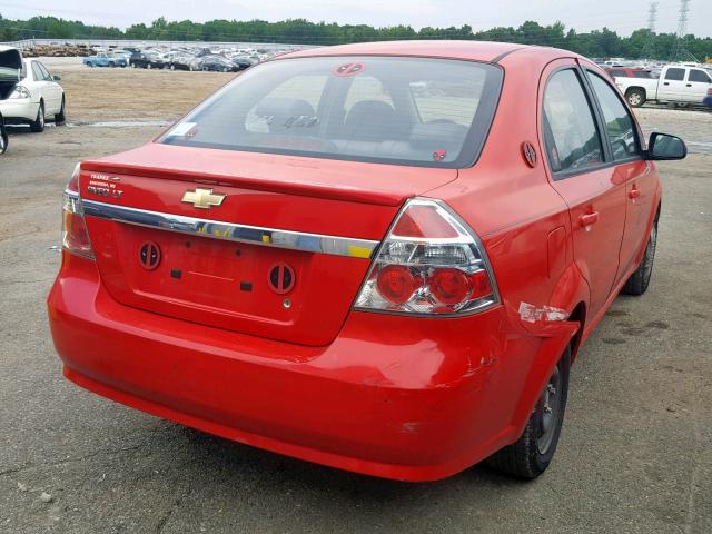 KL1TD5DE4BB133461 - 2011 CHEVROLET AVEO LS RED photo 4