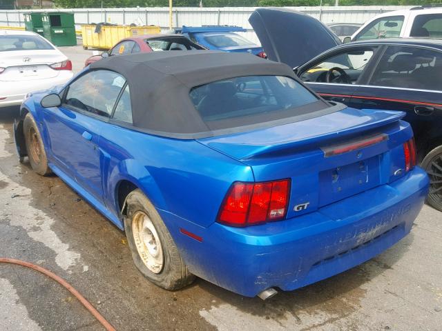 1FAFP45X9YF126004 - 2000 FORD MUSTANG GT BLUE photo 3