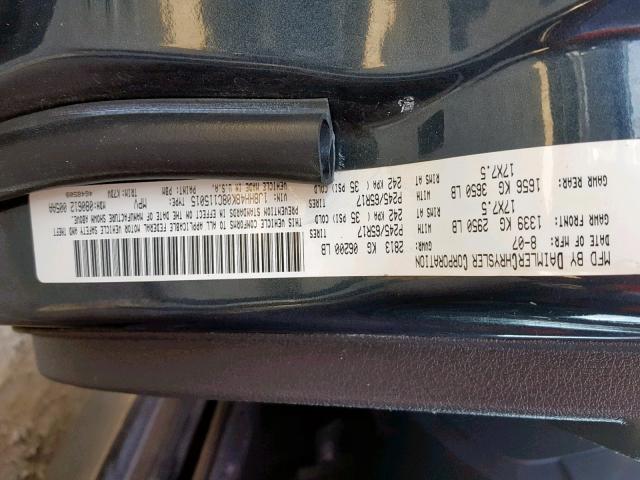 1J8HH48K08C115015 - 2008 JEEP COMMANDER BLUE photo 10