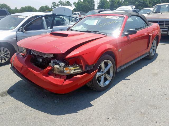 1FAFP45X52F180682 - 2002 FORD MUSTANG GT RED photo 2