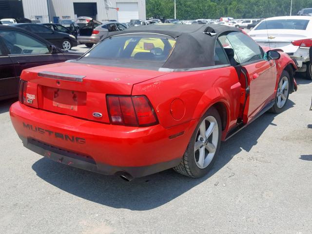 1FAFP45X52F180682 - 2002 FORD MUSTANG GT RED photo 4