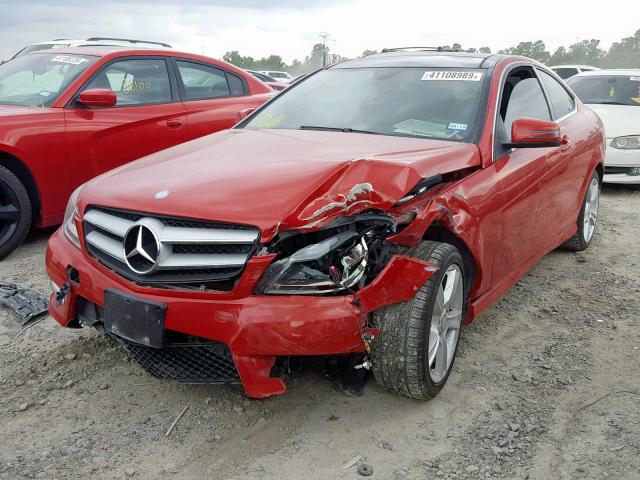 WDDGJ4HB1DG023394 - 2013 MERCEDES-BENZ C 250 RED photo 2