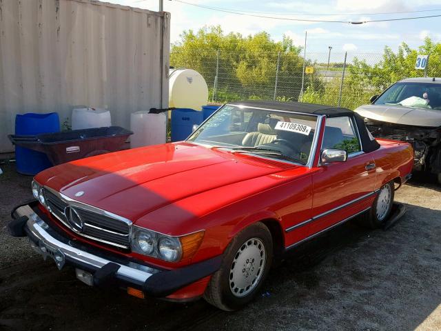 WDBBA48D3GA052150 - 1986 MERCEDES-BENZ 560 SL RED photo 2