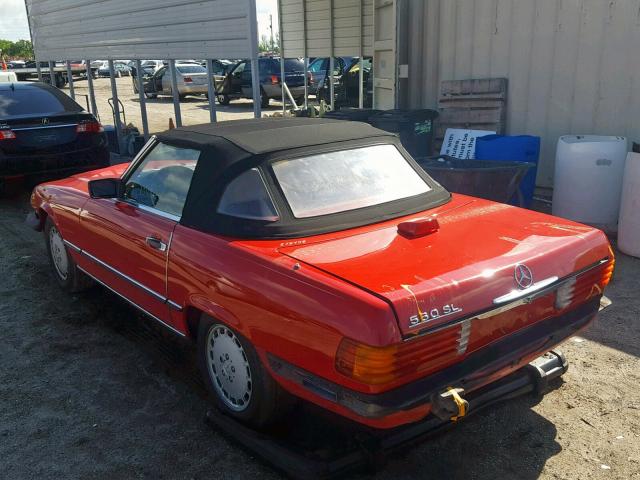 WDBBA48D3GA052150 - 1986 MERCEDES-BENZ 560 SL RED photo 3