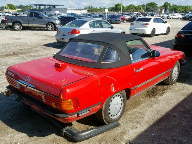 WDBBA48D3GA052150 - 1986 MERCEDES-BENZ 560 SL RED photo 4