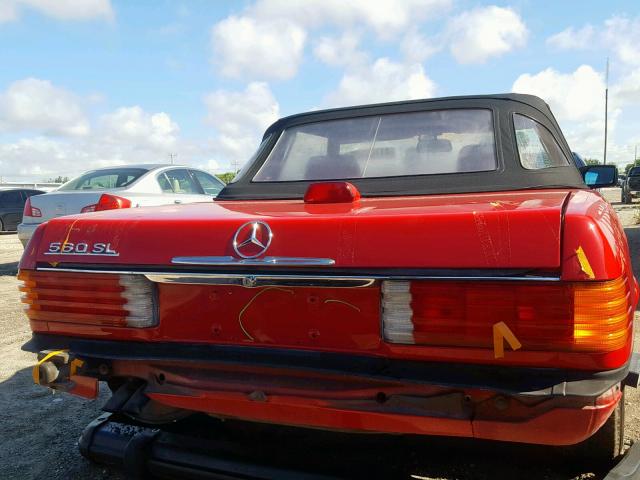 WDBBA48D3GA052150 - 1986 MERCEDES-BENZ 560 SL RED photo 9