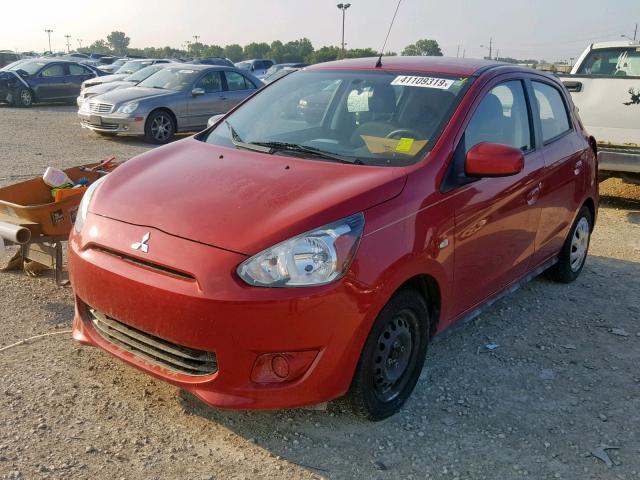 ML32A3HJXEH022975 - 2014 MITSUBISHI MIRAGE DE RED photo 2