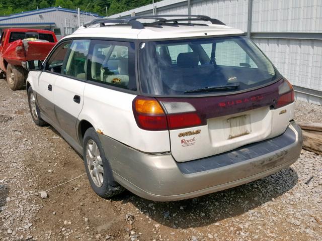 4S3BH665317610491 - 2001 SUBARU LEGACY OUT WHITE photo 3